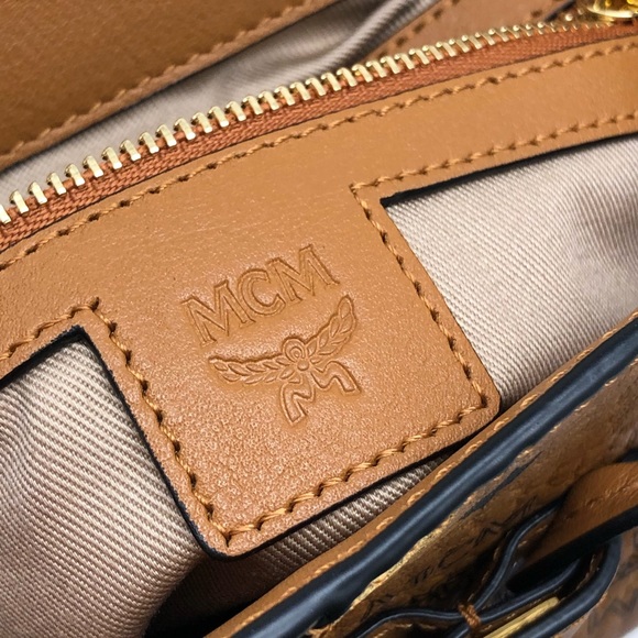 MCM Convertible Backpack/Crossbody Cognac Logo Bag - Picture 7 of 16